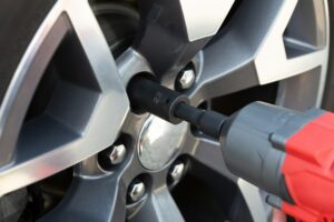 Black and silver car wheel